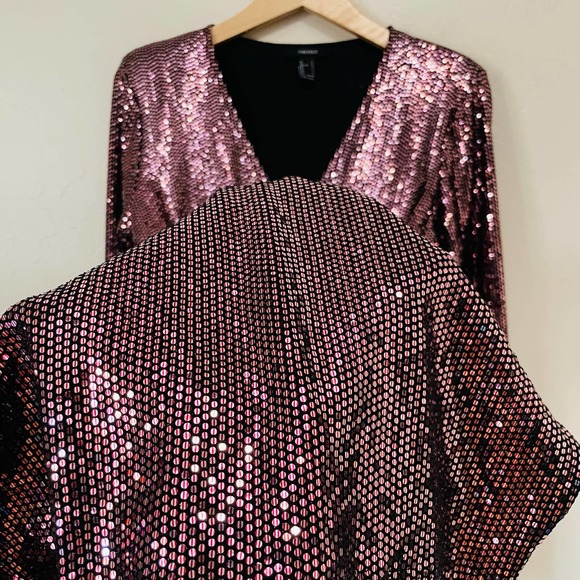 Forever 21 Pink Shimmer Long Sleeve Party Dress - Picture 5 of 9